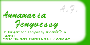 annamaria fenyvessy business card